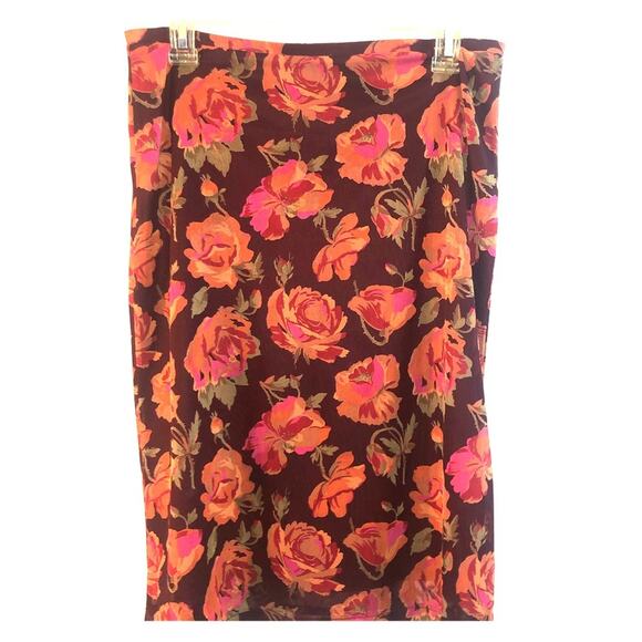 Vintage Express Orange and Brown Pencil Skirt S - Picture 1 of 7